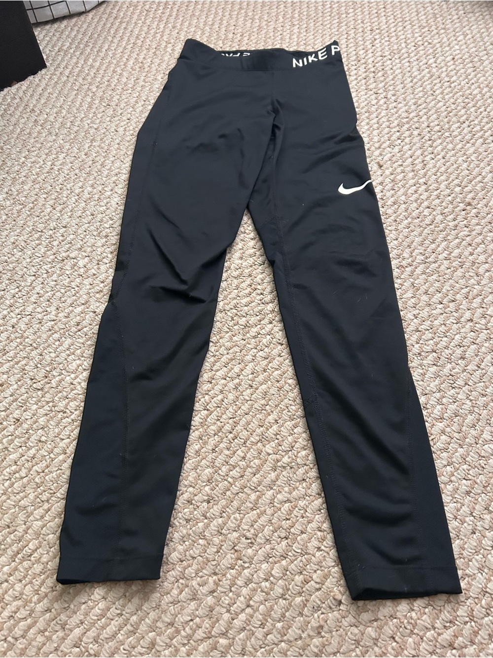 Nike Black Leggings with White Swoosh